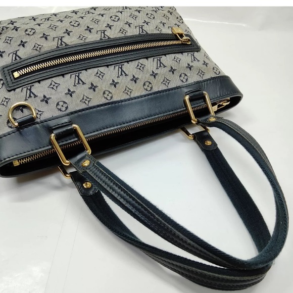 Authentic Louis Vuitton LV Hand Bag LucillePM Blue Monogram Mini Lin - Picture 8 of 17